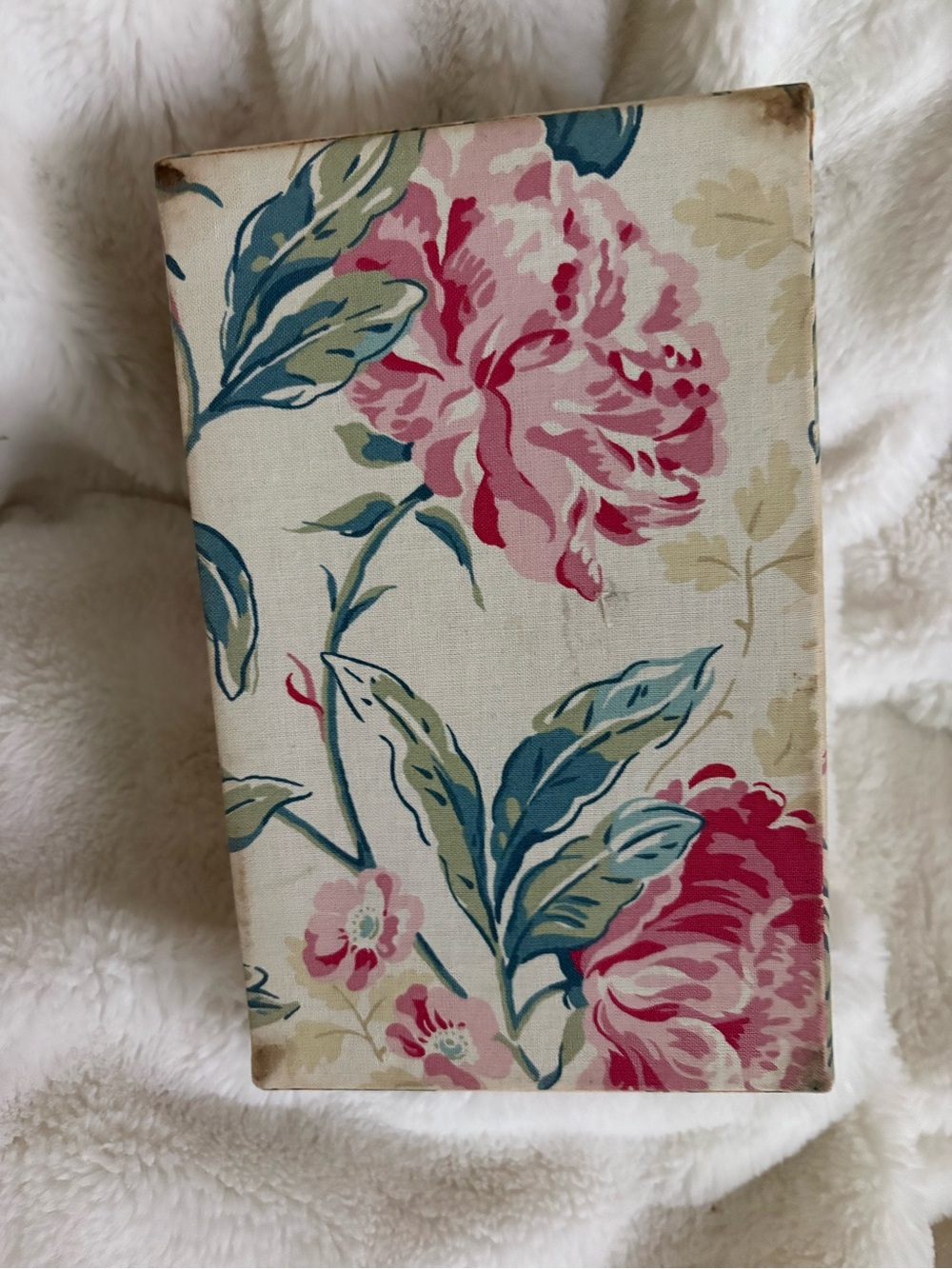 Vintage Laura Ashley Floral Jewelry Box with Mirror - Pink & Teal Accents - Picture 5 of 6